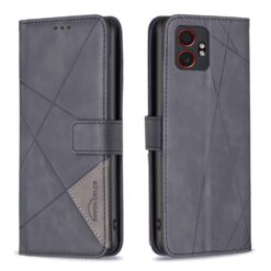Knižkové puzdro Rhombus čierne – Samsung Galaxy Xcover 7 Pro | Lacné Kryty Lacné Kryty | Knižkové puzdro Rhombus čierne – Samsung Galaxy Xcover 7 Pro | Lacné Kryty