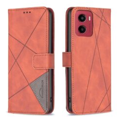 Lacné Kryty | Knižkové puzdro Rhombus hnedé – Motorola Moto G05 / E15 | Lacné Kryty