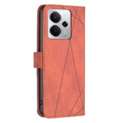 Lacné Kryty | Knižkové puzdro Rhombus hnedé – Realme 14 5G | Lacné Kryty