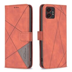 Lacné Kryty | Knižkové puzdro Rhombus hnedé – Samsung Galaxy Xcover 7 Pro | Lacné Kryty