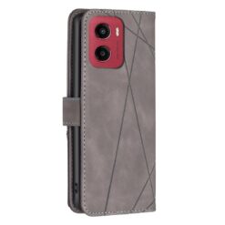 Lacné Kryty | Knižkové puzdro Rhombus sivé – Motorola Moto G05 / E15 | Lacné Kryty