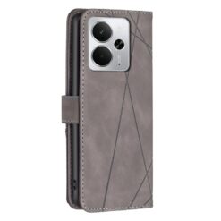 Lacné Kryty | Knižkové puzdro Rhombus sivé – Realme 14 5G | Lacné Kryty
