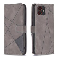 Lacné Kryty | Knižkové puzdro Rhombus sivé – Samsung Galaxy Xcover 7 Pro | Lacné Kryty