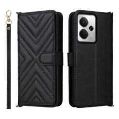 Peňaženkové puzdro Arrow card case čierne – Realme 14T 5G | Lacné Kryty Lacné Kryty | Peňaženkové puzdro Arrow card case čierne – Realme 14T 5G | Lacné Kryty