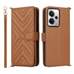 Peňaženkové puzdro Arrow card case hnedé – Realme 14T 5G | Lacné Kryty Lacné Kryty | Peňaženkové puzdro Arrow card case hnedé – Realme 14T 5G | Lacné Kryty
