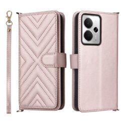 Peňaženkové puzdro Arrow card case ružové – Realme 14T 5G | Lacné Kryty Lacné Kryty | Peňaženkové puzdro Arrow card case ružové – Realme 14T 5G | Lacné Kryty