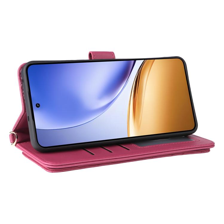 Peňaženkové puzdro Arrow card case tmavoružové – Realme 14T 5G | Lacné Kryty Lacné Kryty | Peňaženkové puzdro Arrow card case tmavoružové – Realme 14T 5G | Lacné Kryty