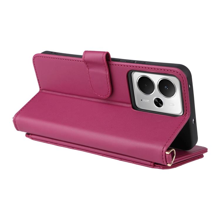 Peňaženkové puzdro Arrow card case tmavoružové – Realme 14T 5G | Lacné Kryty Lacné Kryty | Peňaženkové puzdro Arrow card case tmavoružové – Realme 14T 5G | Lacné Kryty