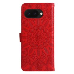 Lacné Kryty | Peňaženkové puzdro Embossing Pattern Slnečnica červené – Google Pixel 9a | Lacné Kryty
