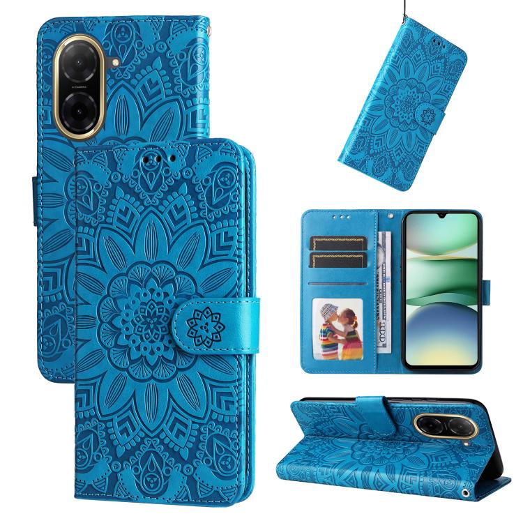 Peňaženkové puzdro Embossing Pattern Slnečnica modré – Xiaomi Redmi A5 | Lacné Kryty Lacné Kryty | Peňaženkové puzdro Embossing Pattern Slnečnica modré – Xiaomi Redmi A5 | Lacné Kryty