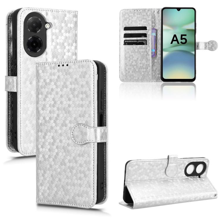 Peňaženkové puzdro Honeycomb Dot Texture Case strieborné – Xiaomi Redmi A5 | Lacné Kryty Lacné Kryty | Peňaženkové puzdro Honeycomb Dot Texture Case strieborné – Xiaomi Redmi A5 | Lacné Kryty