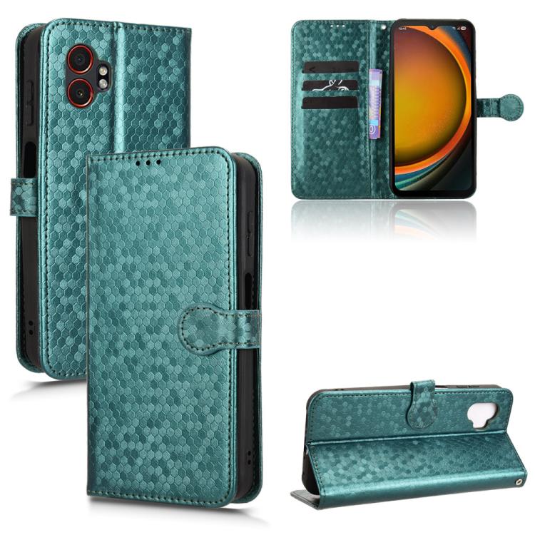 Peňaženkové puzdro Honeycomb Dot Texture Case zelené – Samsung Galaxy Xcover 7 Pro | Lacné Kryty Lacné Kryty | Peňaženkové puzdro Honeycomb Dot Texture Case zelené – Samsung Galaxy Xcover 7 Pro | Lacné Kryty