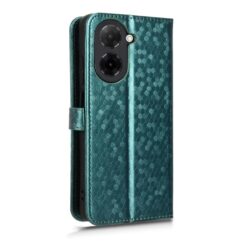 Lacné Kryty | Peňaženkové puzdro Honeycomb Dot Texture Case zelené – Xiaomi Redmi A5 | Lacné Kryty