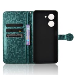 Lacné Kryty | Peňaženkové puzdro Honeycomb Dot Texture Case zelené – Xiaomi Redmi A5 | Lacné Kryty