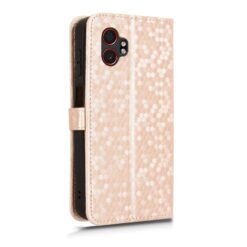 Lacné Kryty | Peňaženkové puzdro Honeycomb Dot Texture Case zlaté – Samsung Galaxy Xcover 7 Pro | Lacné Kryty