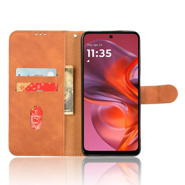 Peňaženkové puzdro Solid hnedé – Motorola Moto G05 / E15 | Lacné Kryty Lacné Kryty | Peňaženkové puzdro Solid hnedé – Motorola Moto G05 / E15 | Lacné Kryty