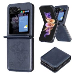 Lacné Kryty | Puzdro Embossing Pattern Motýľ modré – Samsung Galaxy Z Flip 5 | Lacné Kryty