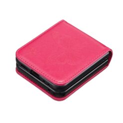Lacné Kryty | Puzdro Embossing Pattern Motýľ tmavoružové – Samsung Galaxy Z Flip 5 | Lacné Kryty