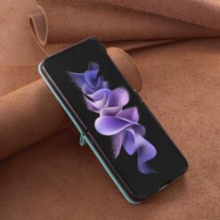 Lacné Kryty | Puzdro Embossing Pattern Motýľ zelené – Samsung Galaxy Z Flip 5 | Lacné Kryty