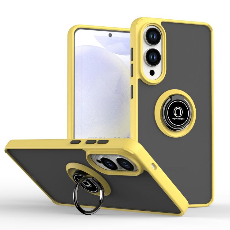 E-shop Odolný kryt Shadow Ring case žltý – Samsung Galaxy S25 Edge