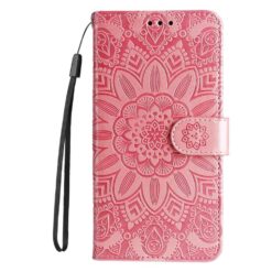 Lacné Kryty | Peňaženkové puzdro Embossing Pattern Slnečnica ružové – Honor 400 | Lacné Kryty