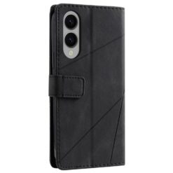 Lacné Kryty | Knižkové puzdro Rhombus čierne – Samsung Galaxy S25 Edge | Lacné Kryty