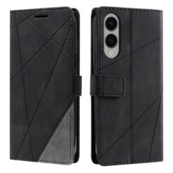 Lacné Kryty | Knižkové puzdro Rhombus čierne – Samsung Galaxy S25 Edge | Lacné Kryty