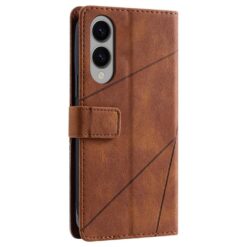 Lacné Kryty | Knižkové puzdro Rhombus hnedé – Samsung Galaxy S25 Edge | Lacné Kryty