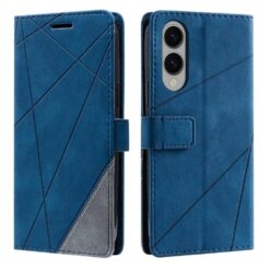 Lacné Kryty | Knižkové puzdro Rhombus modré – Samsung Galaxy S25 Edge | Lacné Kryty