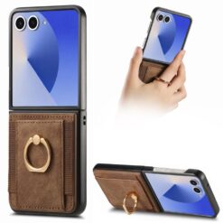 Lacné Kryty | Kryt Pouch Case hnedý – Samsung Galaxy Z Flip 7 | Lacné Kryty