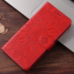 Peňaženkové puzdro Embossing Pattern Slnečnica červené – Samsung Galaxy S25 Edge | Lacné Kryty Lacné Kryty | Peňaženkové puzdro Embossing Pattern Slnečnica červené – Samsung Galaxy S25 Edge | Lacné Kryty