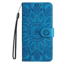 Peňaženkové puzdro Embossing Pattern Slnečnica modré – Samsung Galaxy S25 Edge