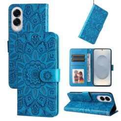 Peňaženkové puzdro Embossing Pattern Slnečnica modré – Samsung Galaxy S25 Edge | Lacné Kryty Lacné Kryty | Peňaženkové puzdro Embossing Pattern Slnečnica modré – Samsung Galaxy S25 Edge | Lacné Kryty