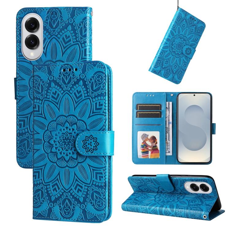Peňaženkové puzdro Embossing Pattern Slnečnica modré – Samsung Galaxy S25 Edge | Lacné Kryty Lacné Kryty | Peňaženkové puzdro Embossing Pattern Slnečnica modré – Samsung Galaxy S25 Edge | Lacné Kryty
