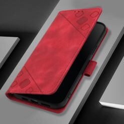 Lacné Kryty | Peňaženkové puzdro Embossing Pattern Square červené – TCL 60 SE Nxtpaper | Lacné Kryty