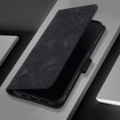 Lacné Kryty | Peňaženkové puzdro Embossing Pattern Square čierne – TCL 60 SE Nxtpaper | Lacné Kryty