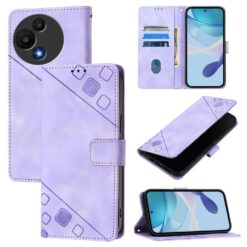 Lacné Kryty | Peňaženkové puzdro Embossing Pattern Square fialové – TCL 60 SE Nxtpaper | Lacné Kryty