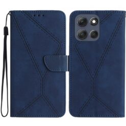 Lacné Kryty | Peňaženkové puzdro Embossing Pattern Stitchy case modré – Motorola Moto G56 5G | Lacné Kryty