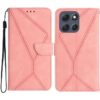 Lacné Kryty | Peňaženkové puzdro Embossing Pattern Stitchy case hnedé – Motorola Moto G56 5G | Lacné Kryty