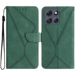 Lacné Kryty | Peňaženkové puzdro Embossing Pattern Stitchy case zelené – Motorola Moto G56 5G | Lacné Kryty