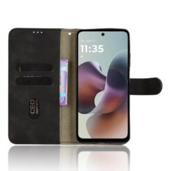 Lacné Kryty | Peňaženkové puzdro Solid čierne – Motorola Moto G56 5G | Lacné Kryty