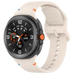Lacné Kryty | Remienok Smooth Wristband béžový pre Samsung Galaxy Watch 8 Classic 46mm / Watch 8 44mm / Watch 8 40mm / Watch 9 40mm / Watch 9 44mm | Lacné Kryty