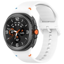 Lacné Kryty | Remienok Smooth Wristband biely pre Samsung Galaxy Watch 8 Classic 46mm / Watch 8 44mm / Watch 8 40mm / Watch 9 40mm / Watch 9 44mm | Lacné Kryty