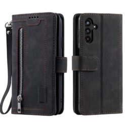 Lacné Kryty | Multifunkčné peňaženkové puzdro Nine-Card Case čierne – Samsung Galaxy A17 5G | Lacné Kryty