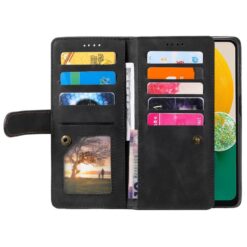 Lacné Kryty | Multifunkčné peňaženkové puzdro Nine-Card Case čierne – Samsung Galaxy A17 5G | Lacné Kryty