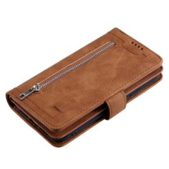 Lacné Kryty | Multifunkčné peňaženkové puzdro Nine-Card Case hnedé – Samsung Galaxy A17 5G | Lacné Kryty