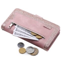 Multifunkčné peňaženkové puzdro Nine-Card Case ružové – Samsung Galaxy A17 5G | Lacné Kryty Lacné Kryty | Multifunkčné peňaženkové puzdro Nine-Card Case ružové – Samsung Galaxy A17 5G | Lacné Kryty