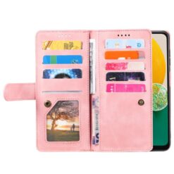 Multifunkčné peňaženkové puzdro Nine-Card Case ružové – Samsung Galaxy A17 5G | Lacné Kryty Lacné Kryty | Multifunkčné peňaženkové puzdro Nine-Card Case ružové – Samsung Galaxy A17 5G | Lacné Kryty
