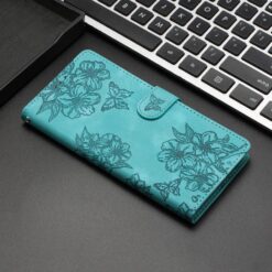 Peňaženkové puzdro Embossing Pattern Motýľ zelené – Samsung Galaxy A17 5G | Lacné Kryty Lacné Kryty | Peňaženkové puzdro Embossing Pattern Motýľ zelené – Samsung Galaxy A17 5G | Lacné Kryty