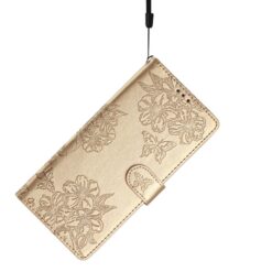 Peňaženkové puzdro Embossing Pattern Motýľ zlaté – Samsung Galaxy A17 5G | Lacné Kryty Lacné Kryty | Peňaženkové puzdro Embossing Pattern Motýľ zlaté – Samsung Galaxy A17 5G | Lacné Kryty